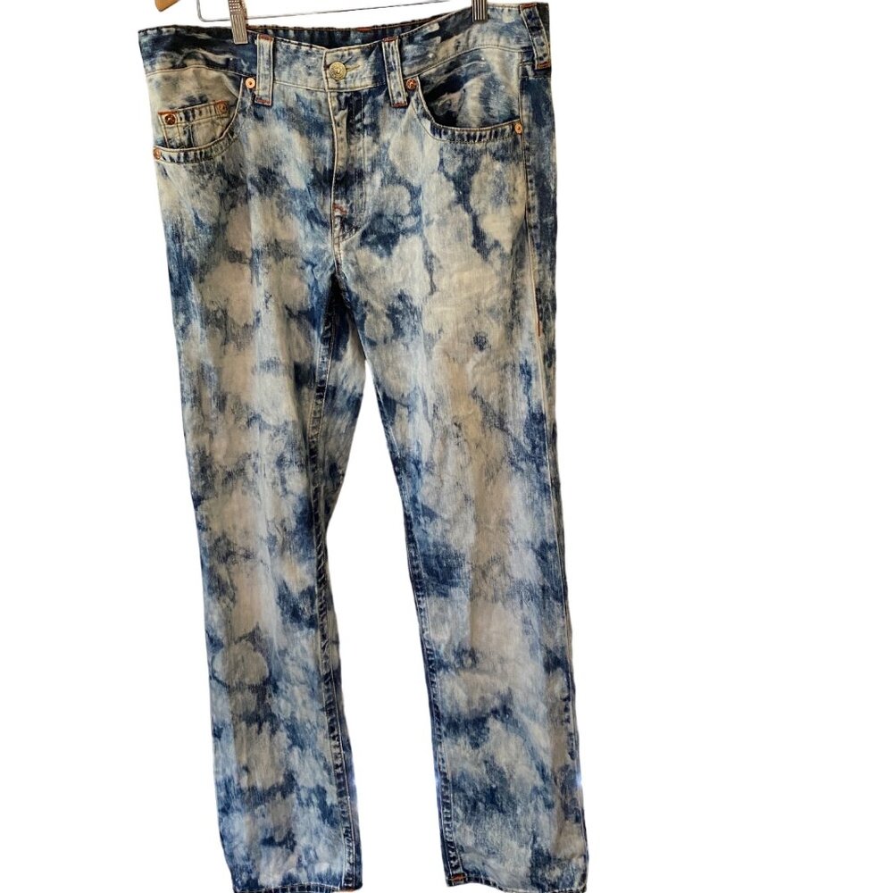 Men's True Religion Y2K White Washed Jeans 100% Cotton Size 36